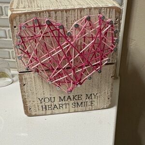 Primitives by Kathy Pink Heart String Art Frame